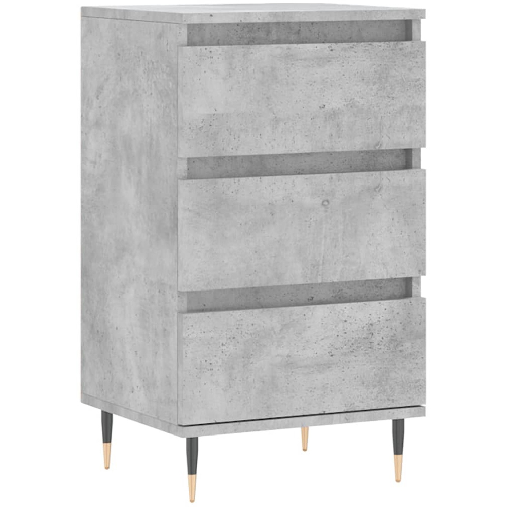 vidaXL 3 Drawer Concrete Grey Sideboard Image 2