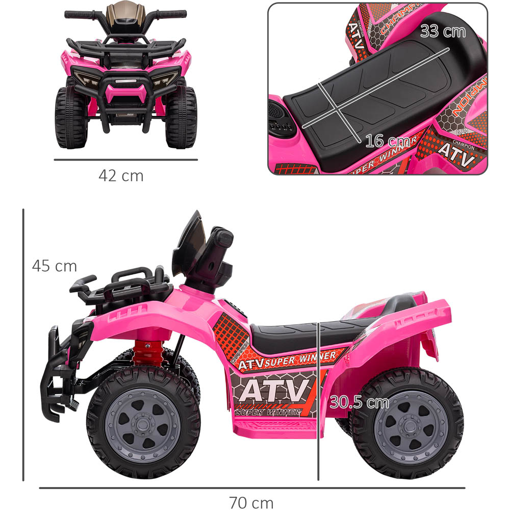 Tommy Toys Toddler Ride On Electric Quad Bike Pink 6V Image 6