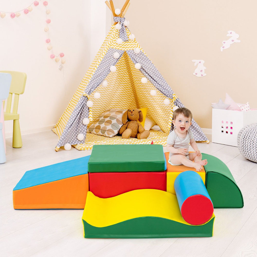 Costway Colourful Toddlers EPE Foam Climbing Toys Set 7 Piece Image 2