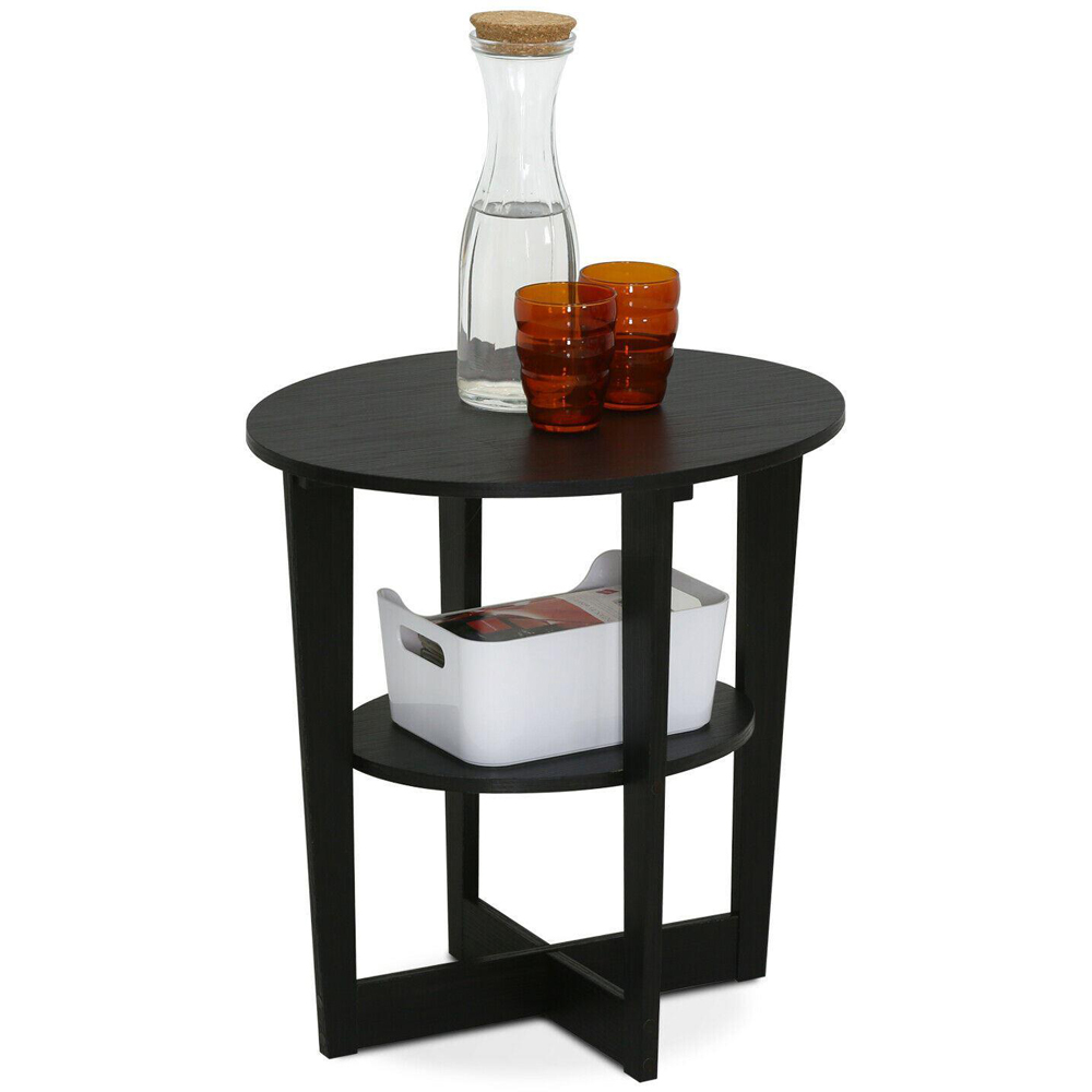 Walplus Jaya Walnut Oval End Table Image 4