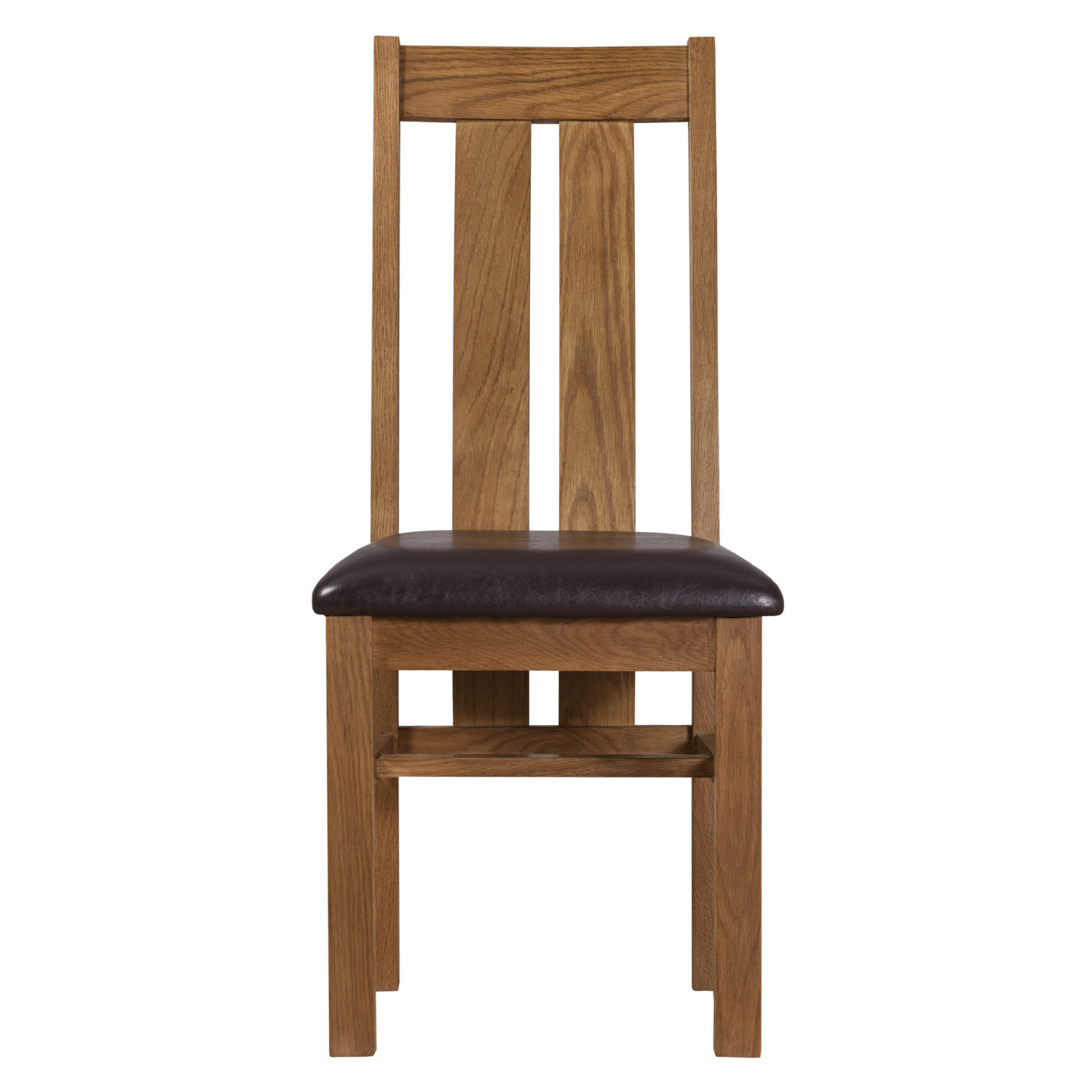 Jonas & James Kinsale Set of 2 Oak Faux Leather Dining Chair Image 2