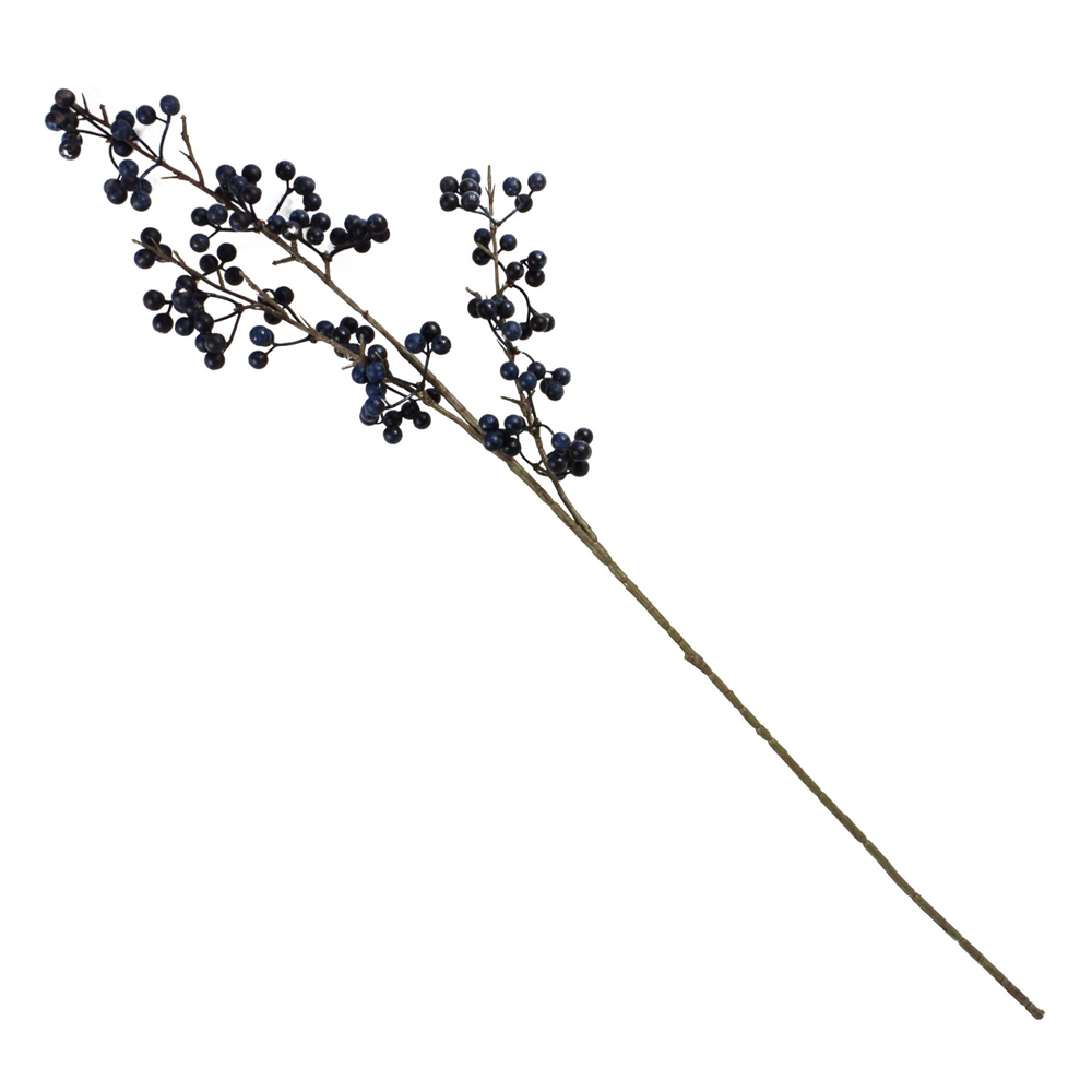 Leaf Artificial Blue Christmas Berry Spray 70cm Image 1