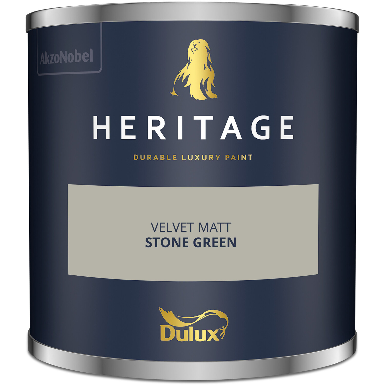 Dulux Heritage Walls and Ceilings Stone Green Velvet Matt Emulsion Paint Tester Image 2