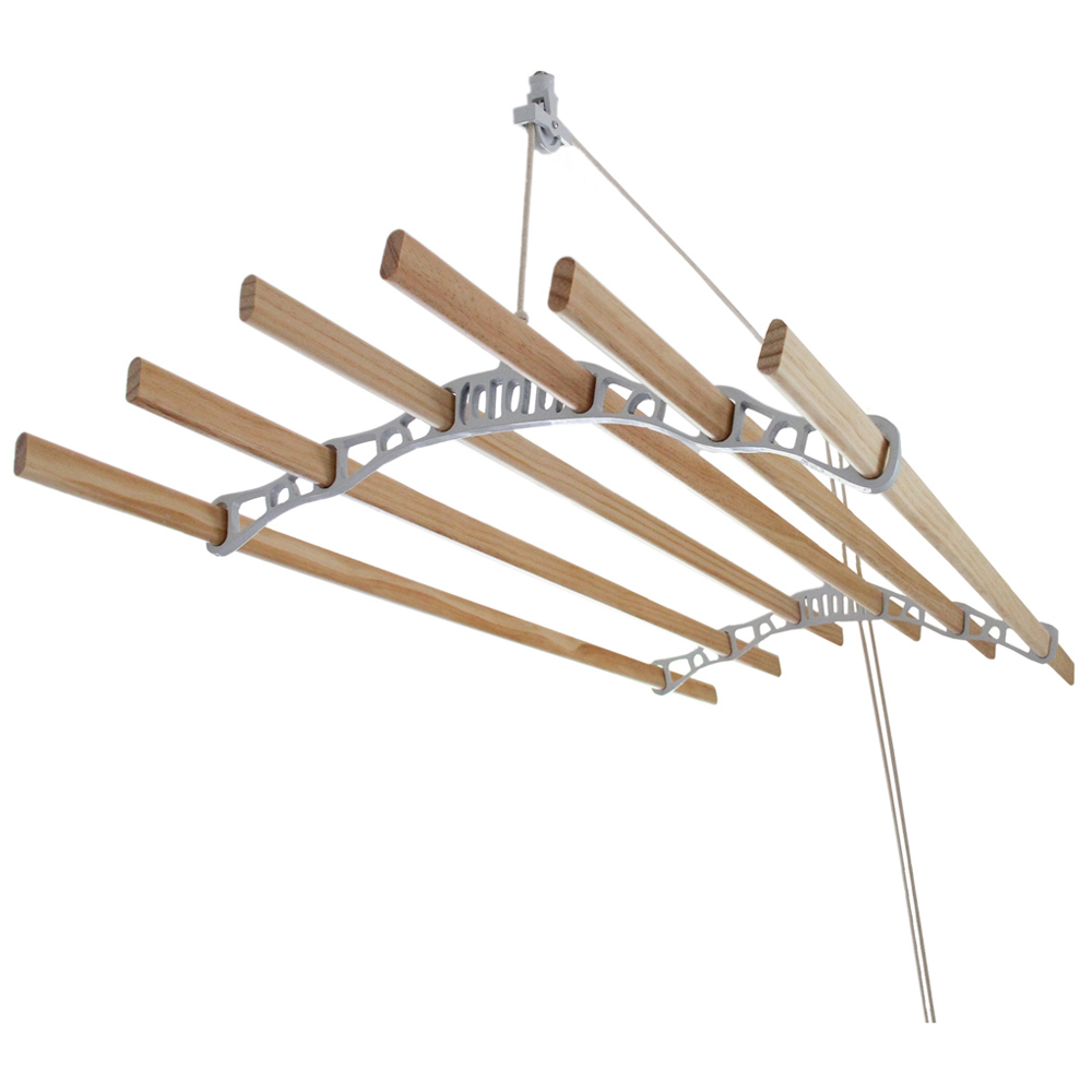 Monster Shop White 6 Lath Clothes Airer 1.5m Image 1