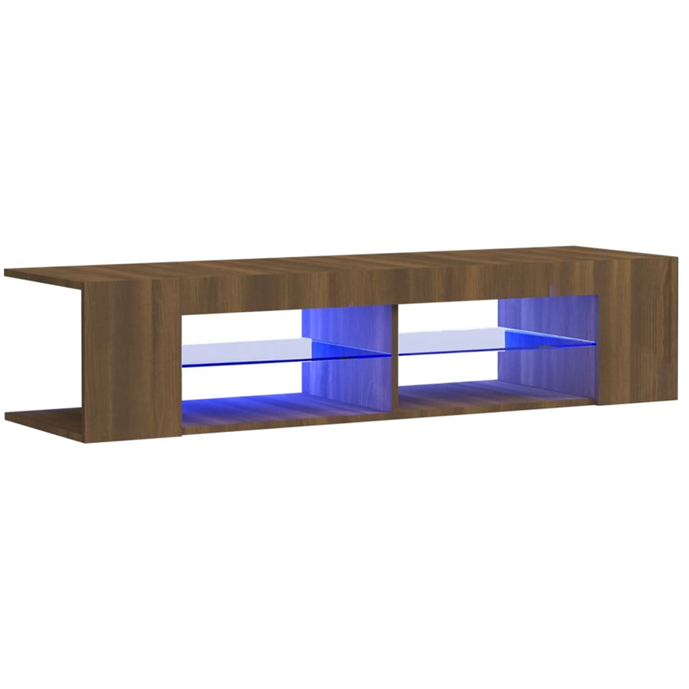 vidaXL 4 Shelf Brown Oak LED TV Cabinet Image 2