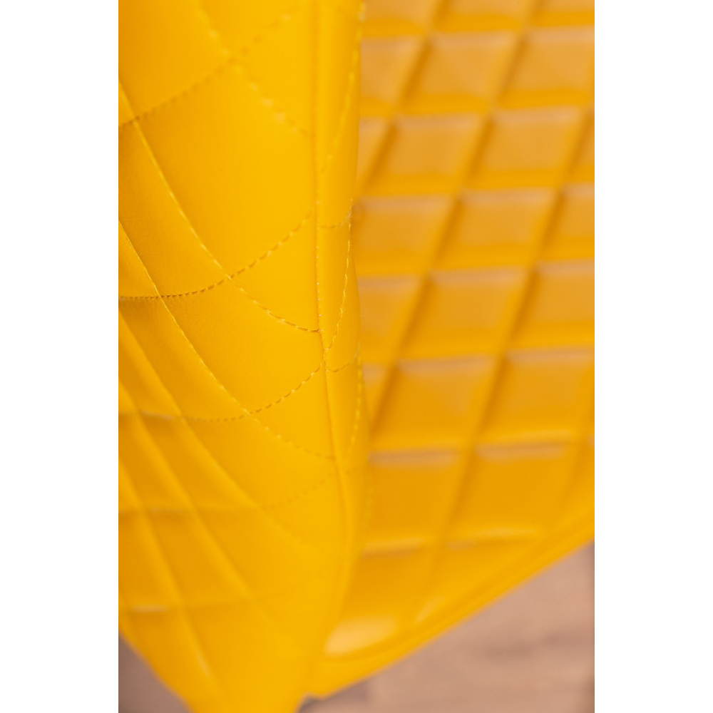 Furniturebox Valera Set of 6 Mustard Yellow and Chrome Faux Leather Dining Chair Image 6