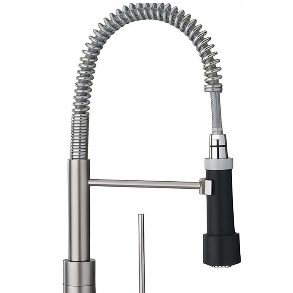 Piralla Novo Brushed Nickel Single Lever Magnetic Hand Spray and Flexible Spout Image 2
