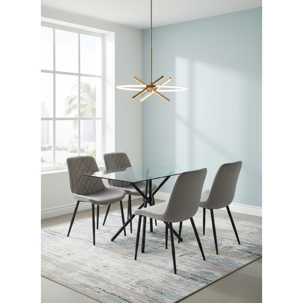 Indoor Living Miami Amelia 4 Seater Dining Set Grey Image 7