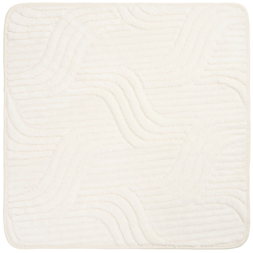 Living and Home Beige Minimalist Wavy Geometric Non-Slip Sofa Mat 90 x 90cm Image 1