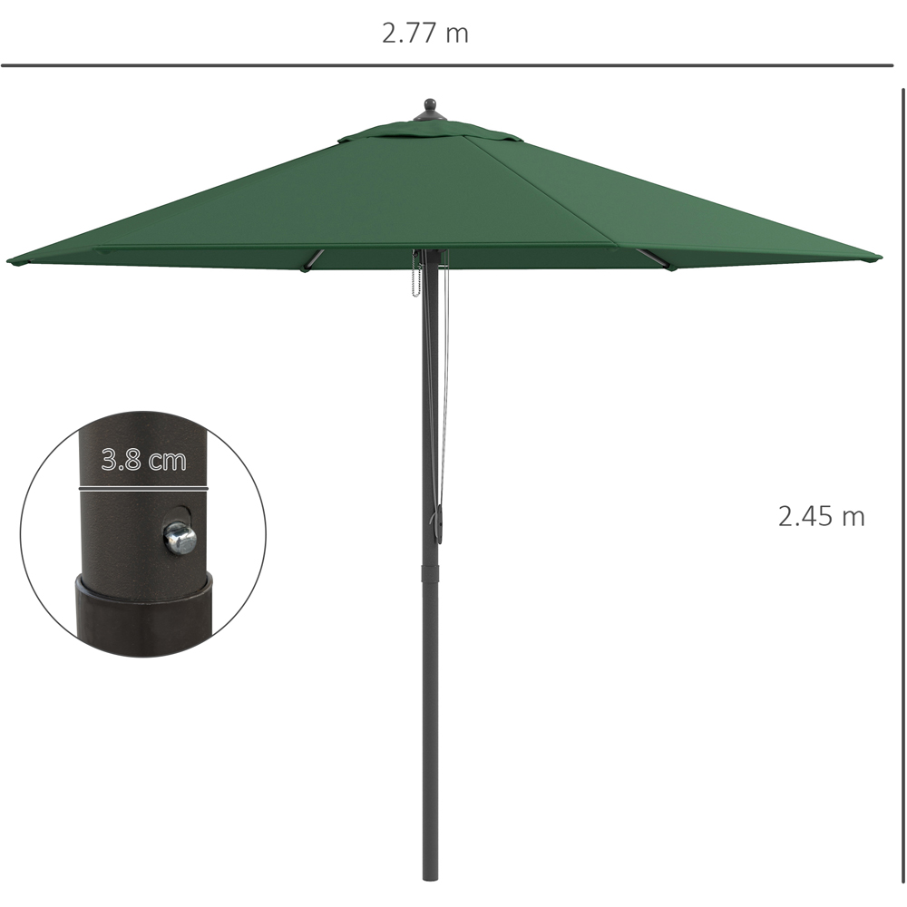 Outsunny Green Manual Push Parasol 2.8m Image 7