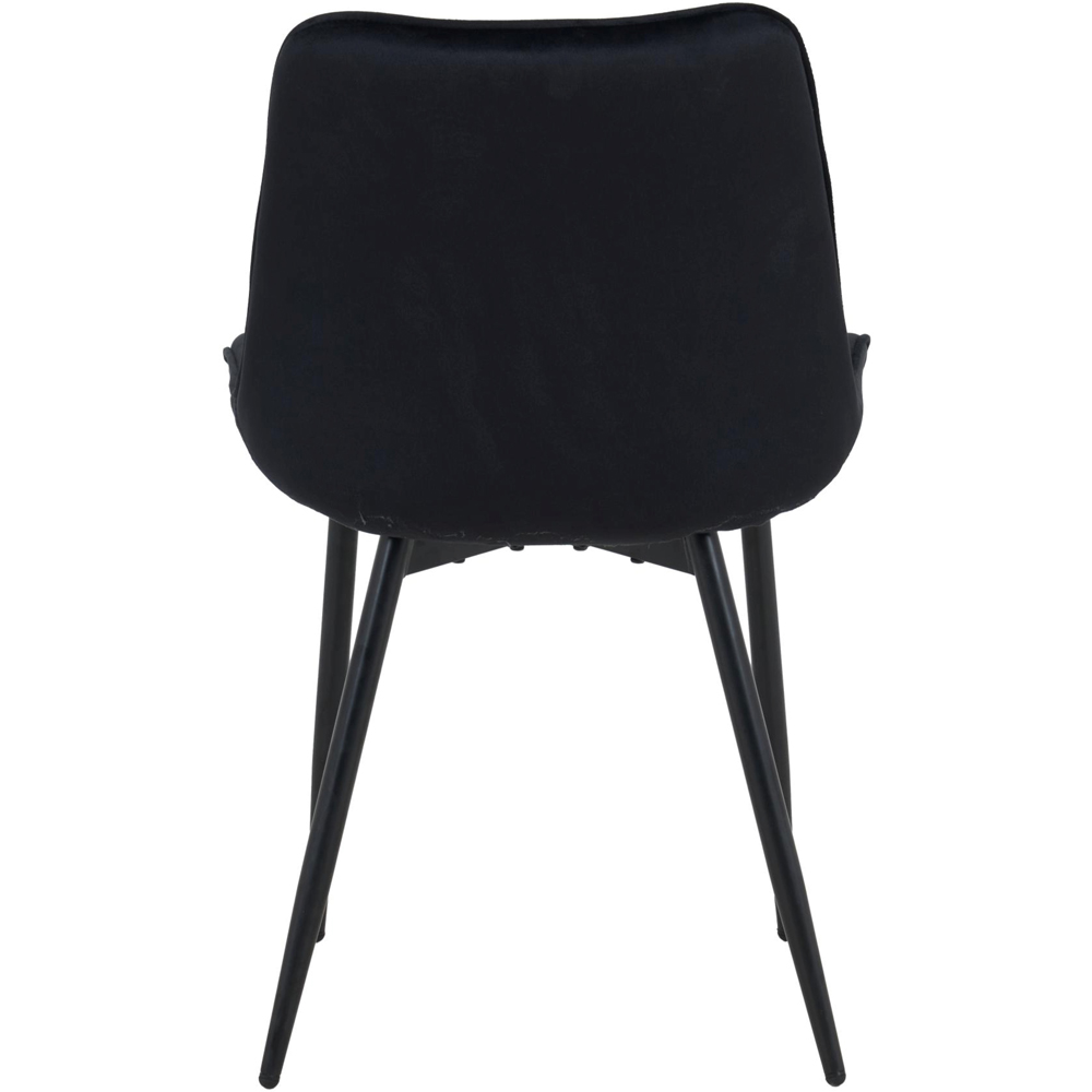 Indoor Living Erica Set of 4 Black Plush Velvet Dining Chairs Image 6