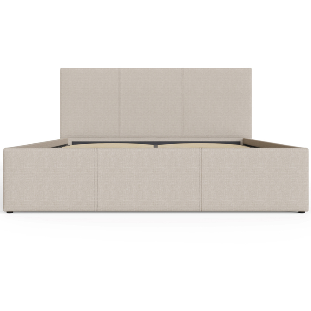 GFW Double Natural Hopsack Fabric End Lift Ottoman Bed with Bonnell Mattress Image 5