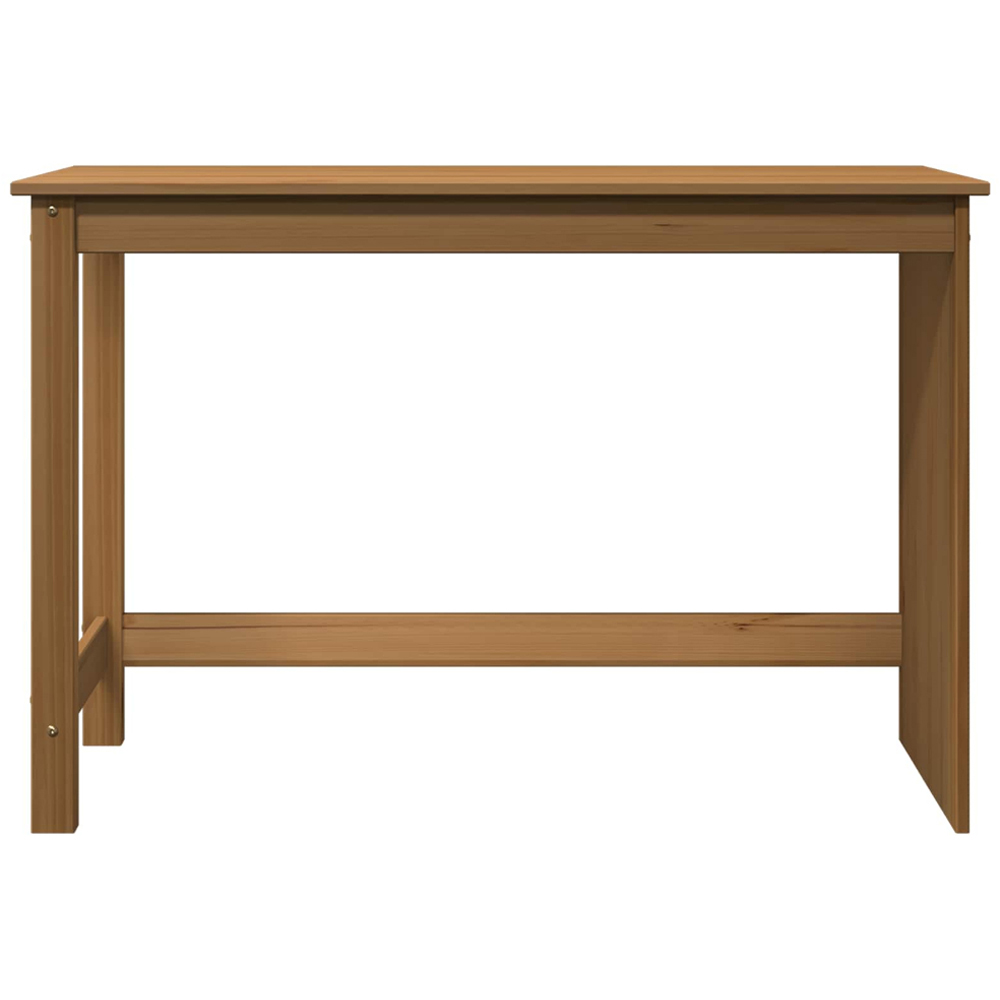 vidaXL Minimalist Compact Pine Wood Desk Honey Brown Image 3