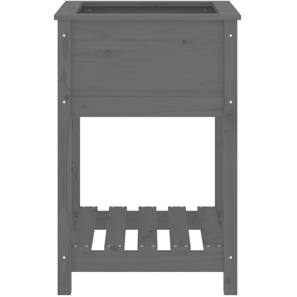 vidaXL Single Shelf Grey Solid Pine Wood Garden Planter 81 x 56 x 54cm Image 5