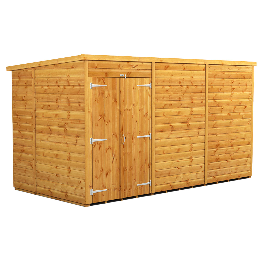 Power Sheds 12 x 6ft Double Door Pent Wooden Shed Image 1