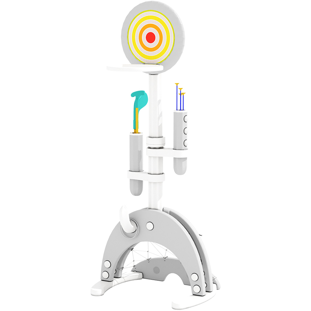 Living and Home White 6 in 1 Toddler Basketball Stand Set Image 1