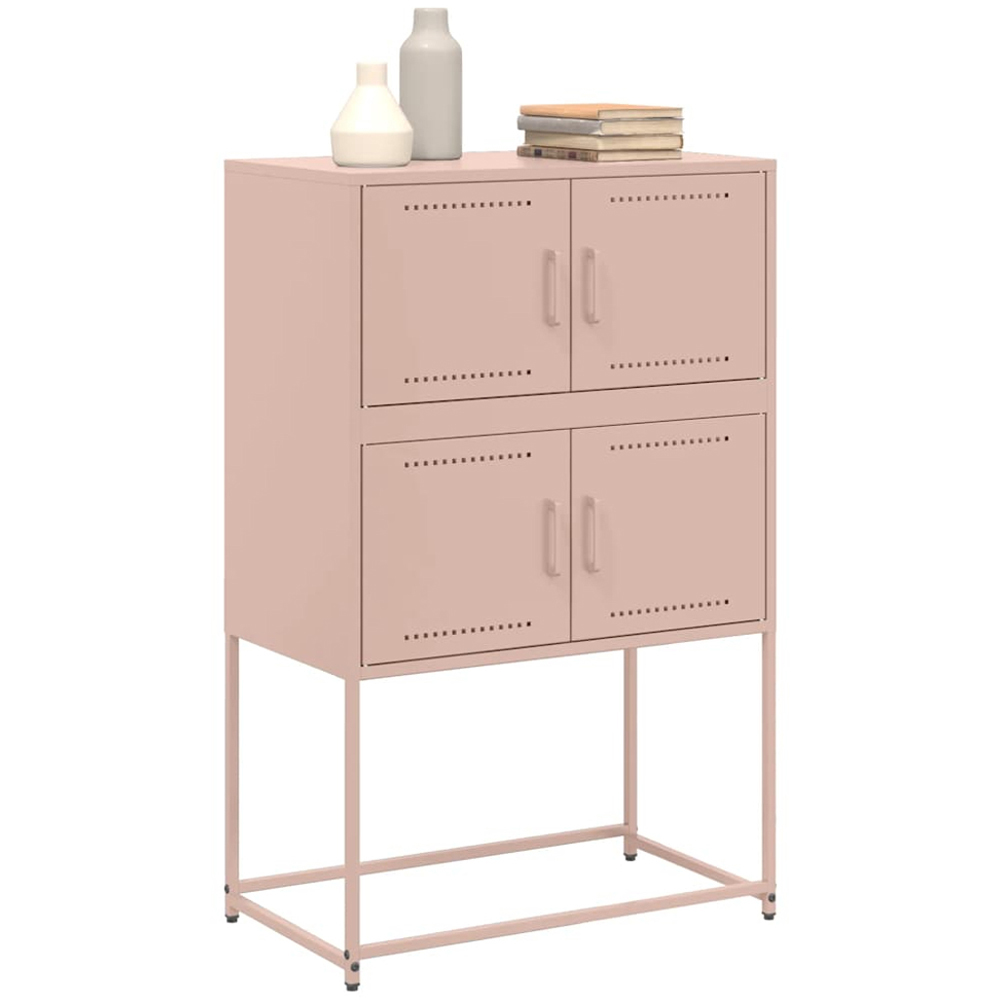 vidaXL 4 Door Pink Steel Industrial Style Sideboard Image 4