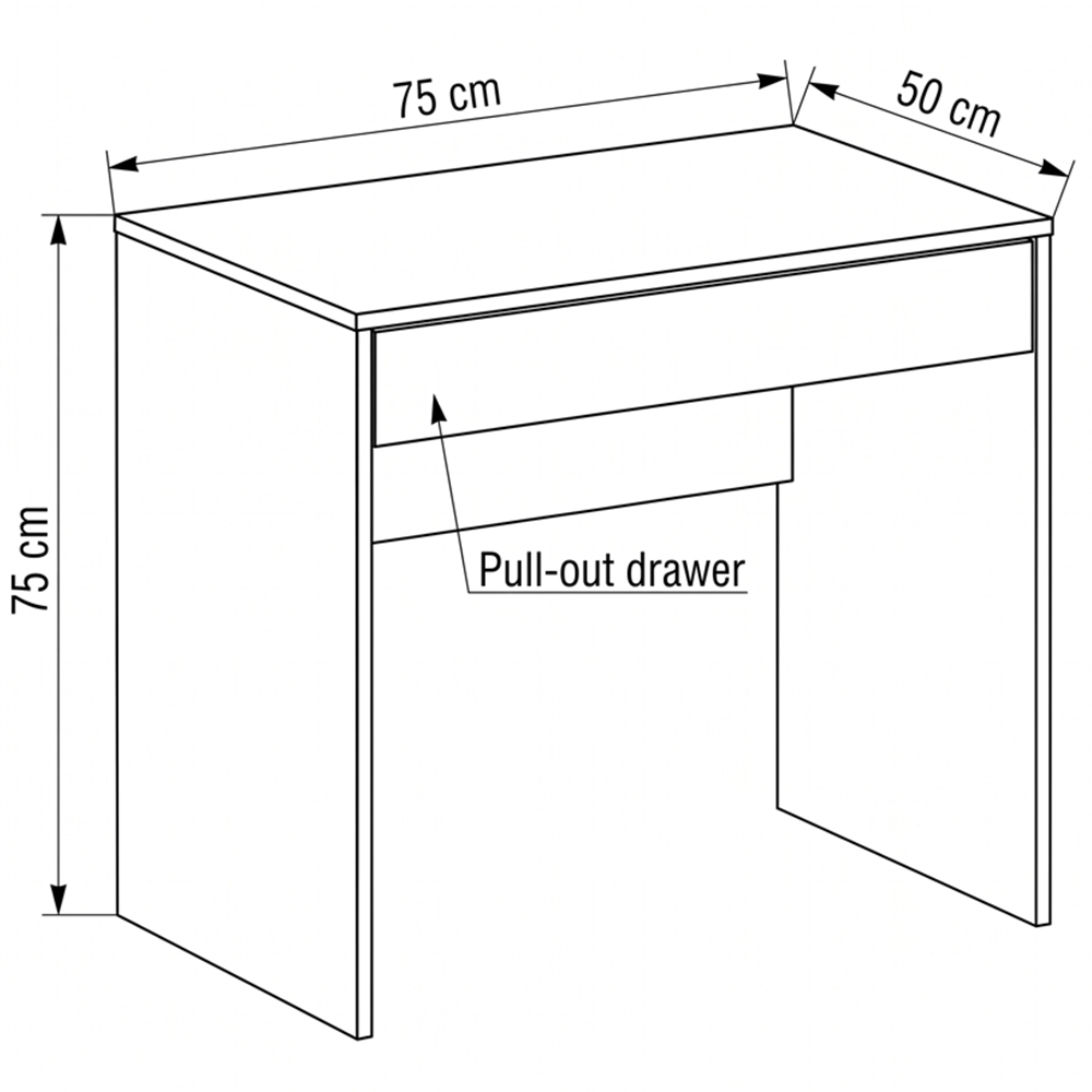 Shefa Line Focus 750 Single Drawer Wide Computer Desk Oak Image 5