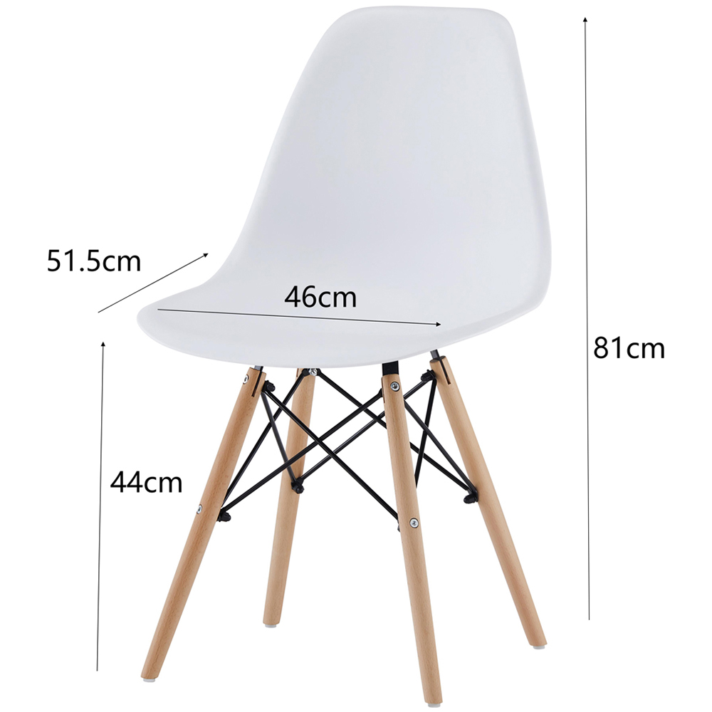 Comfy Living 4 Seater Metal Detailing Dining Set White and Black Image 4