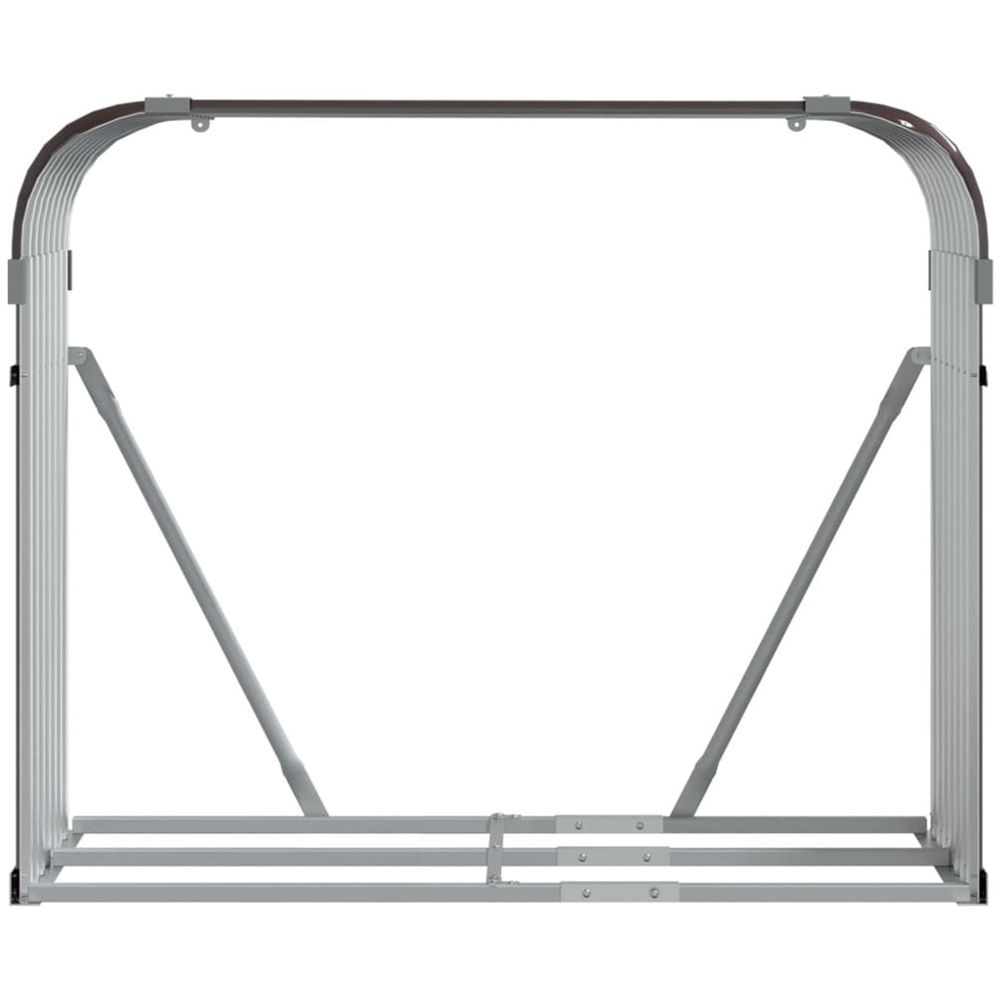 vidaXL Brown Galvanised Steel Firewood Log Holder 100 x 120 x 45cm Image 3