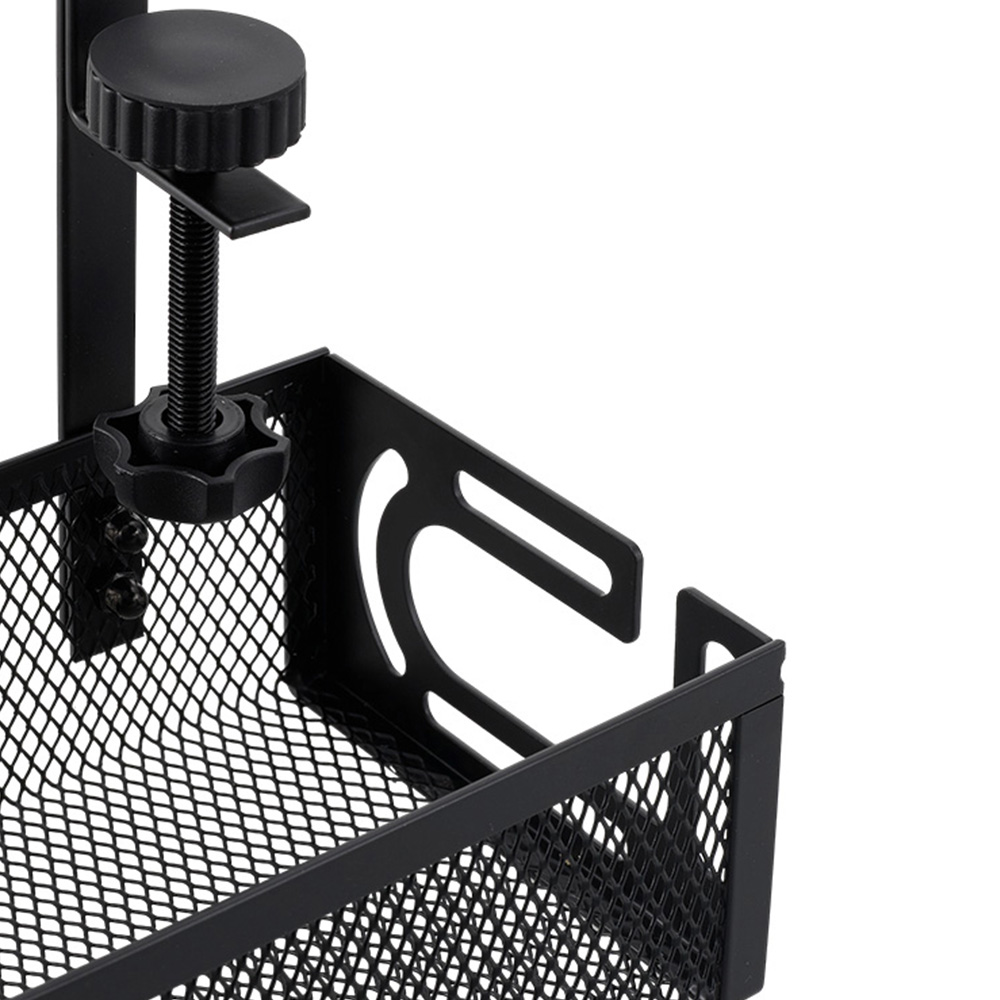 Home & Outdoor Direct Black Under Desk Clamp On Mesh Cable Management Tray 39cm Image 3