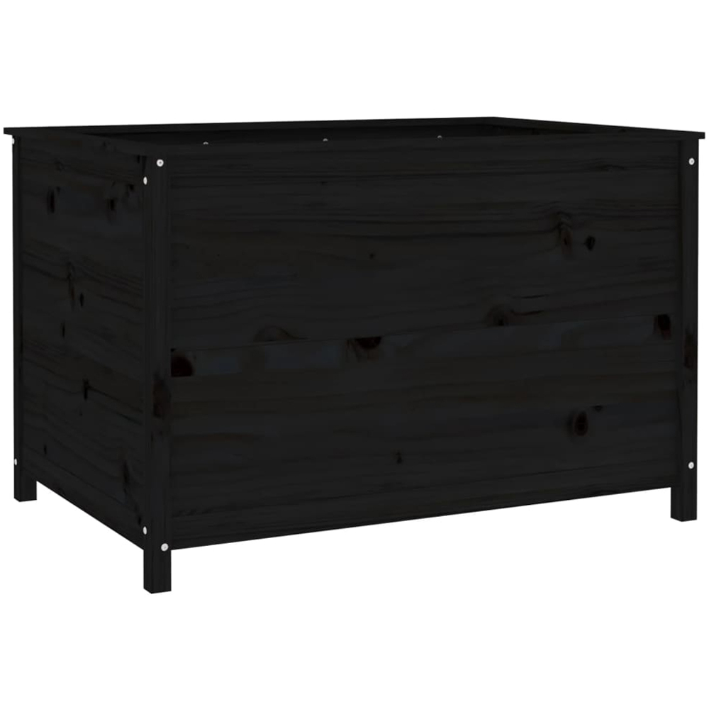 vidaXL Black Solid Pine Wood Raised Garden Planter 78 x 119.5 x 82.5cm Image 5