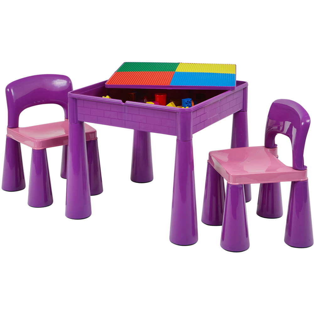 Liberty House Toys Purple Kids 5-in-1 Activity Table and Chairs Image 5