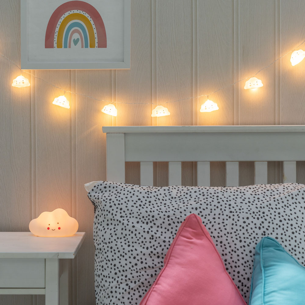 ValueLights 10 Warm White LED Cloud Fairy String Lights Image 1