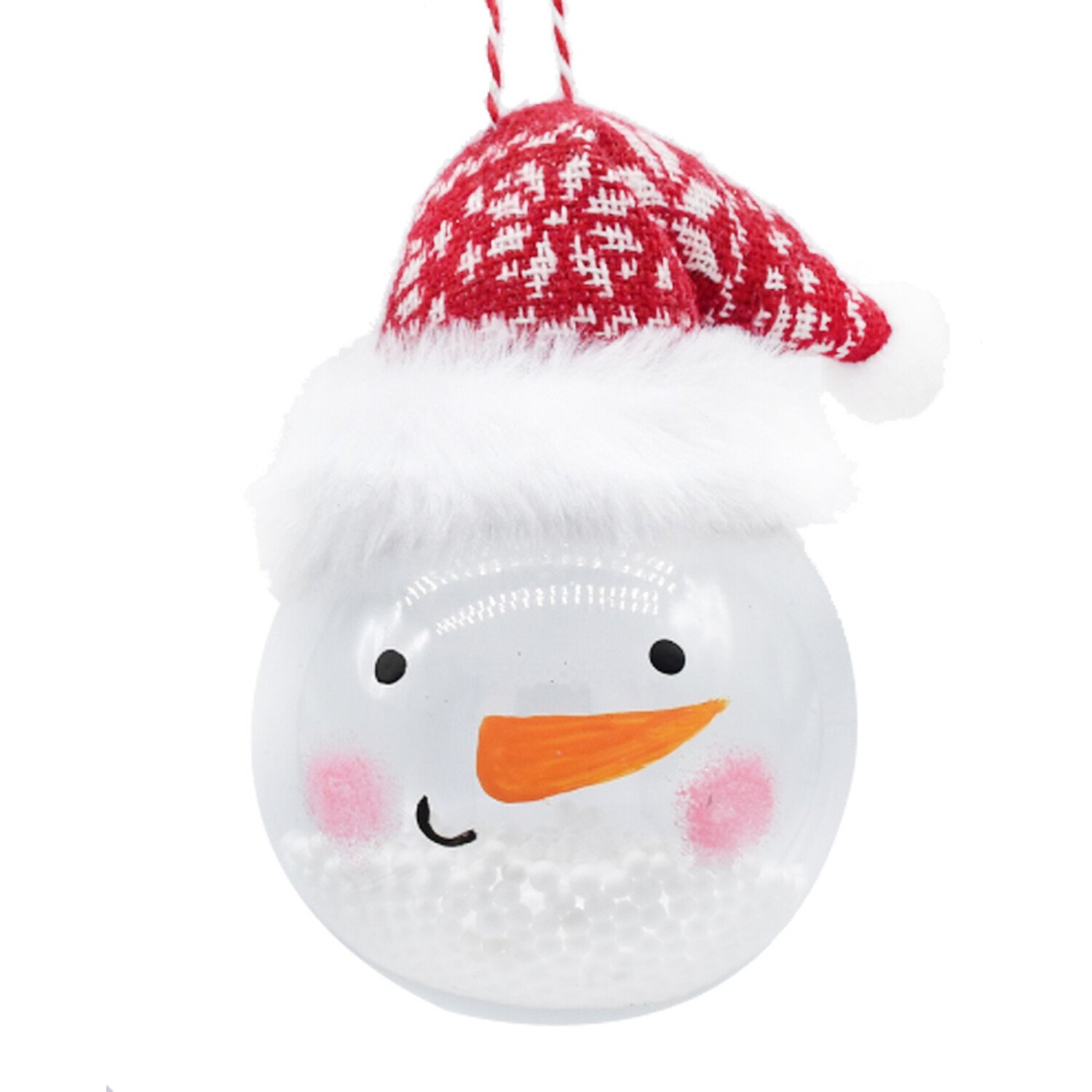 Candy Cane Lane Snow Filled Santa or Snowman Bauble Image 3