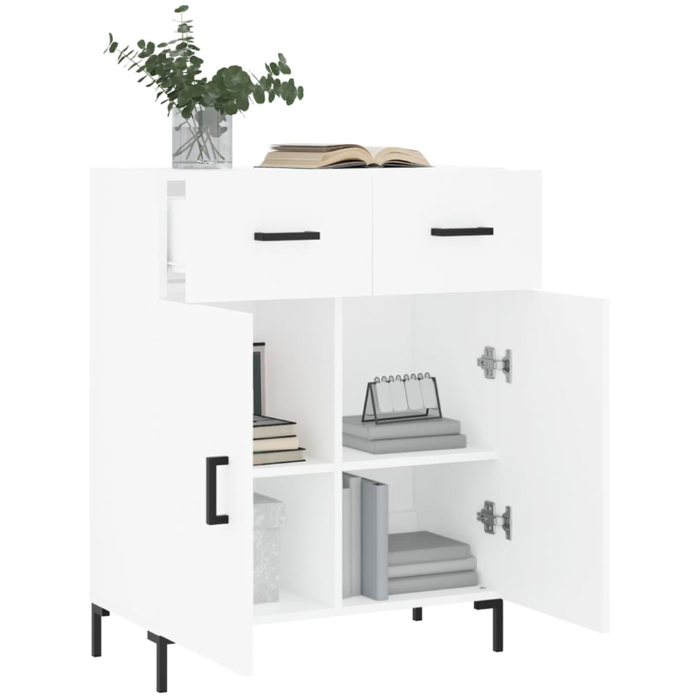 vidaXL 2 Door 2 Drawer White Sideboard Image 4