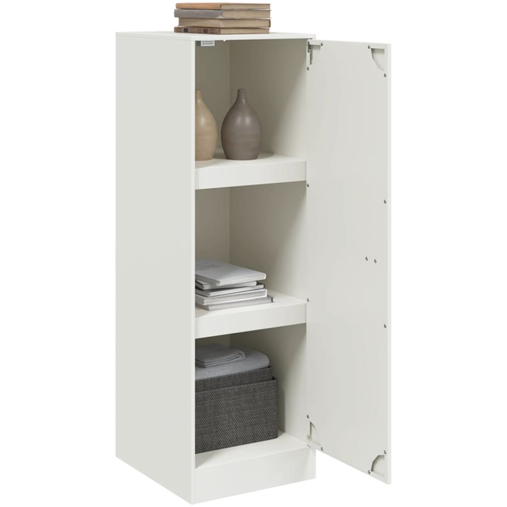 vidaXL Single Door Steel White Sideboard Image 3
