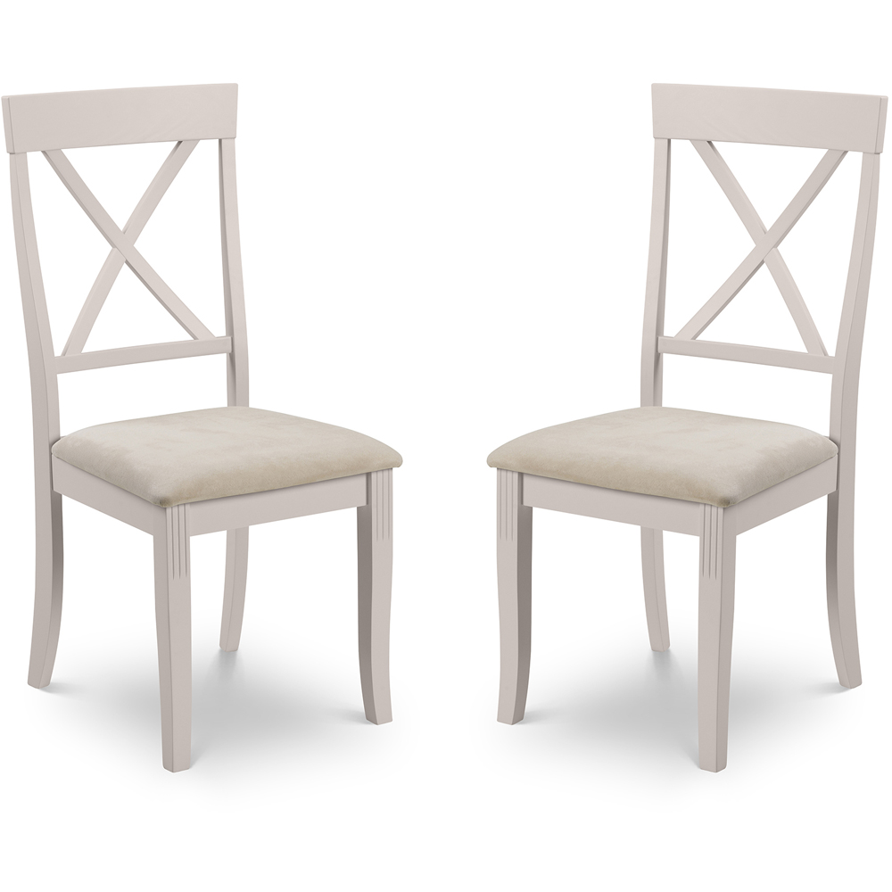 Julian Bowen Davenport Set of 2 Elephant Grey Dining Chair Image 2