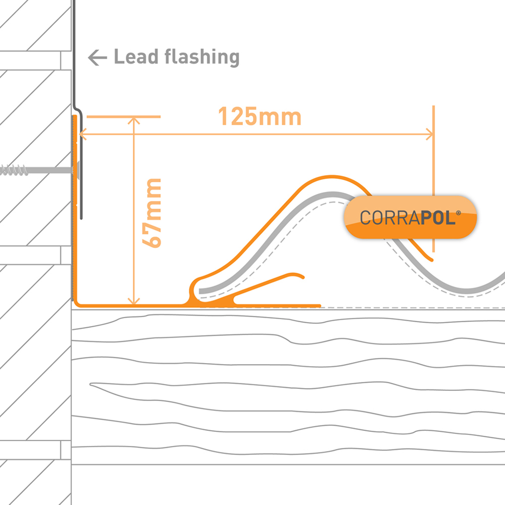 Corrapol Rock n Lock Wall Flashing Mill 3m Image 3