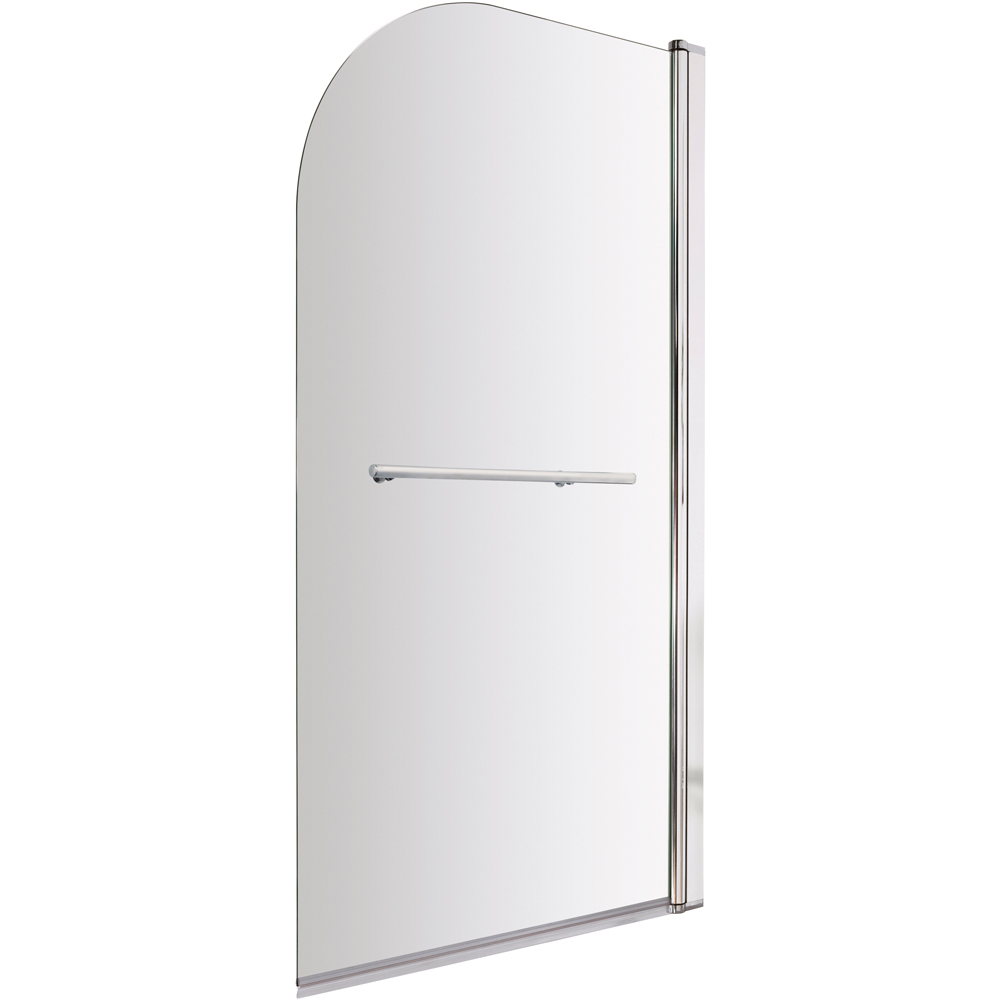 nuie Polished Chrome Round Bath Screen with Rail 790mm Image 1