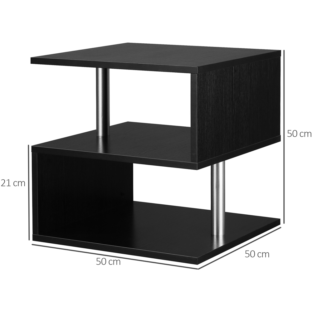 Portland 2 Shelf Black S Shape Side Table Image 8
