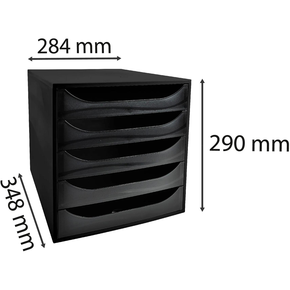 Exacompta EcoBox Office 5 Drawer Black Desk Organiser Image 5