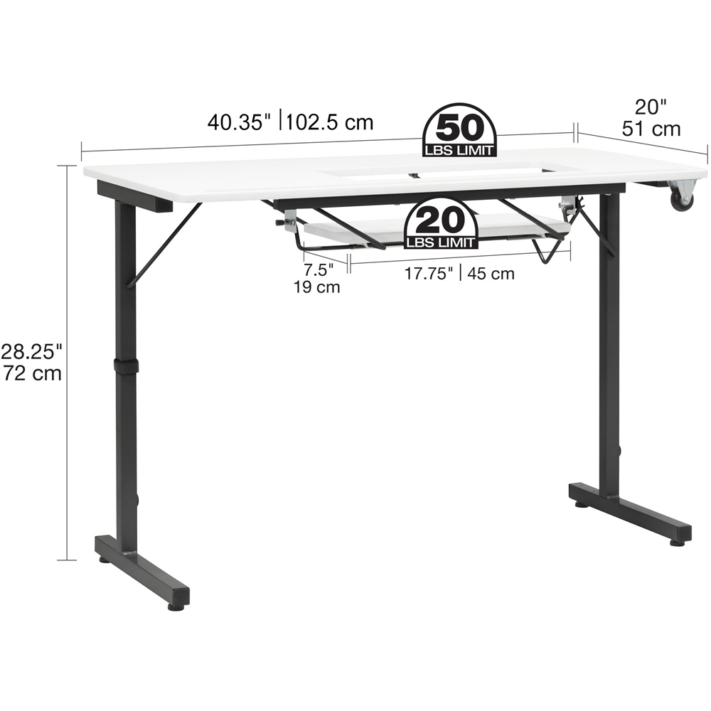 Sewing Online Rollaway 13399 Black and White Foldable Craft and Sewing Table Image 6