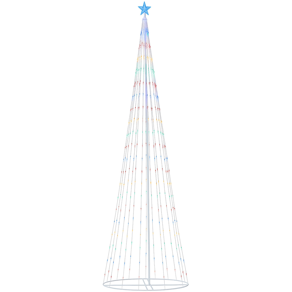 Neo Multicolour Waterfall LED Outdoor Christmas Tree with Remote 10ft Image 1