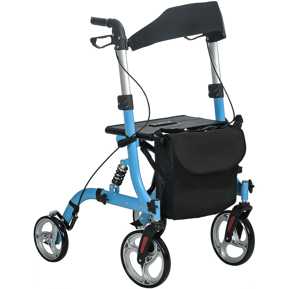 Portland Blue 4 Wheel Rollator Walker with Seat Image 1