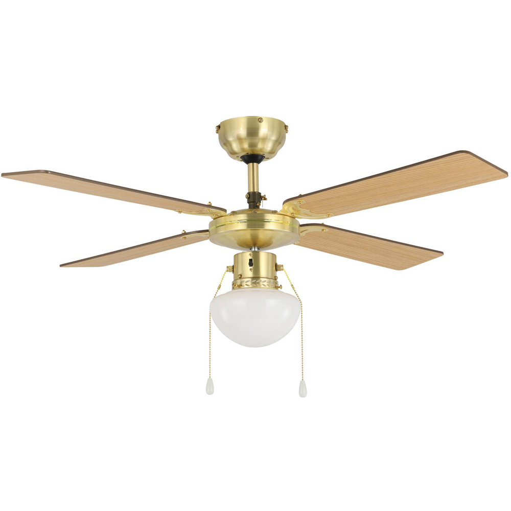 EGLO Fortaleza Bronze and Wood Ceiling Fan Image 1