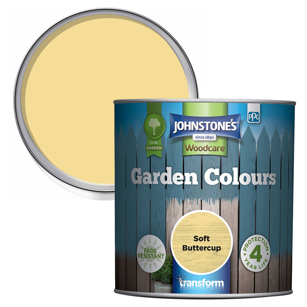 Johnstone's Woodcare Soft Buttercup Garden Colours Paint 1L Image 1