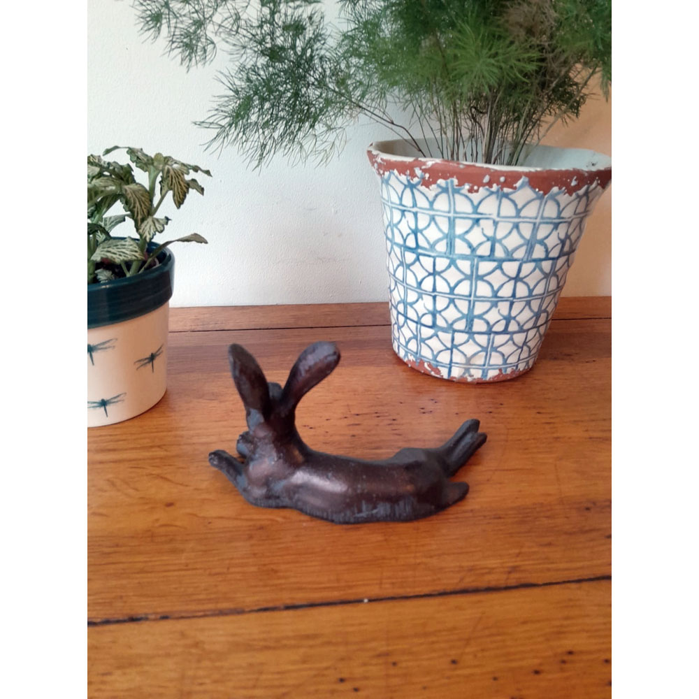 Inspirational Gifting Laying Hare Polystone Resin Garden Ornament Small Image 4