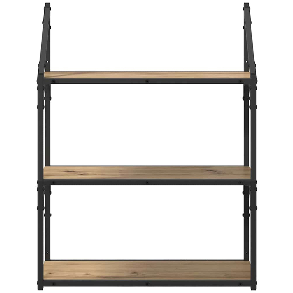 vidaXL 60cm 3 Shelf Artisan Oak Wall Shelf Image 4