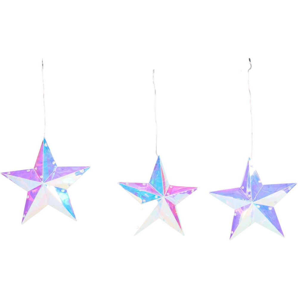 50 LED Star Iridescent Curtain Lights Iridescent Image 2