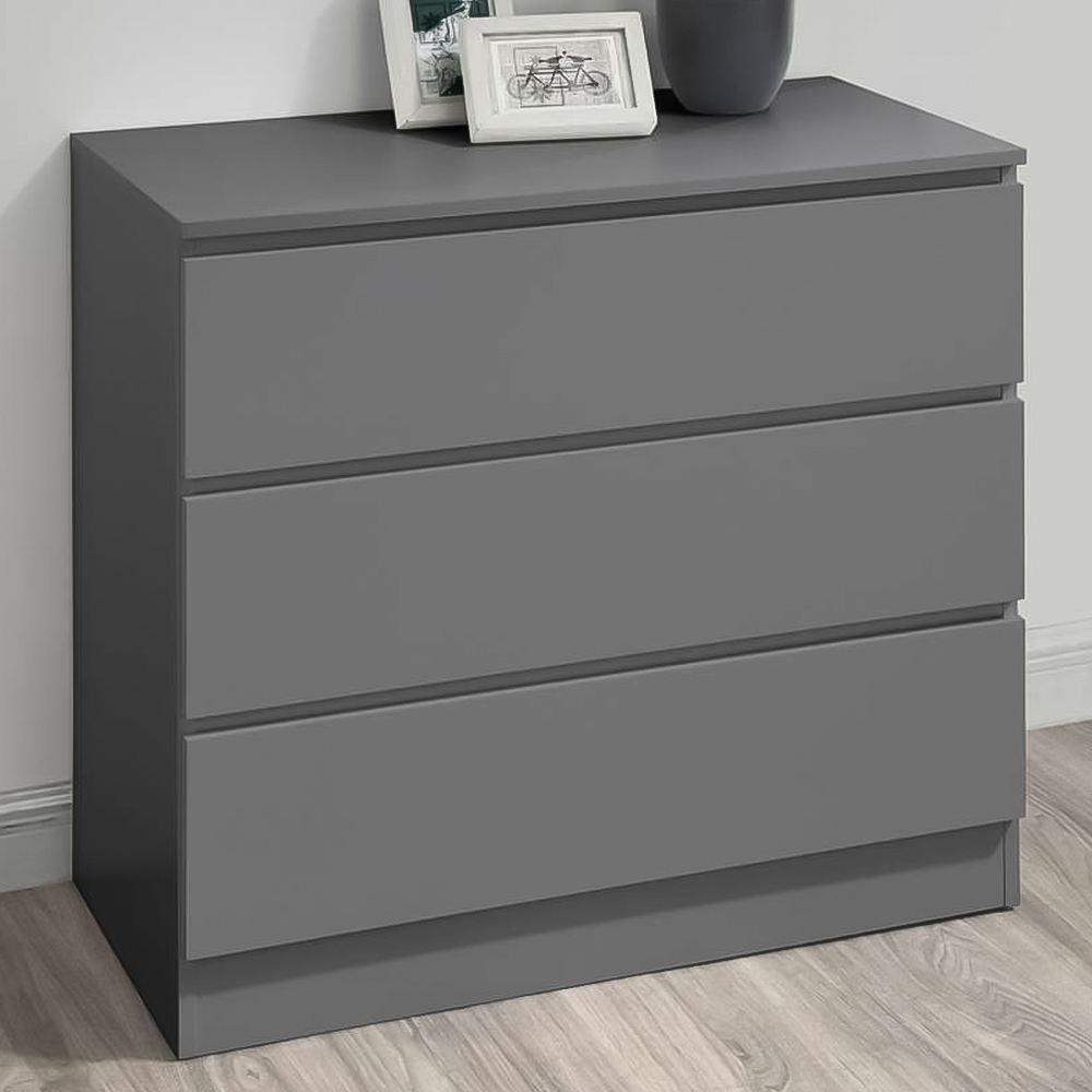 Oslo 3 Drawer Grey Chest of Drawers Image 1