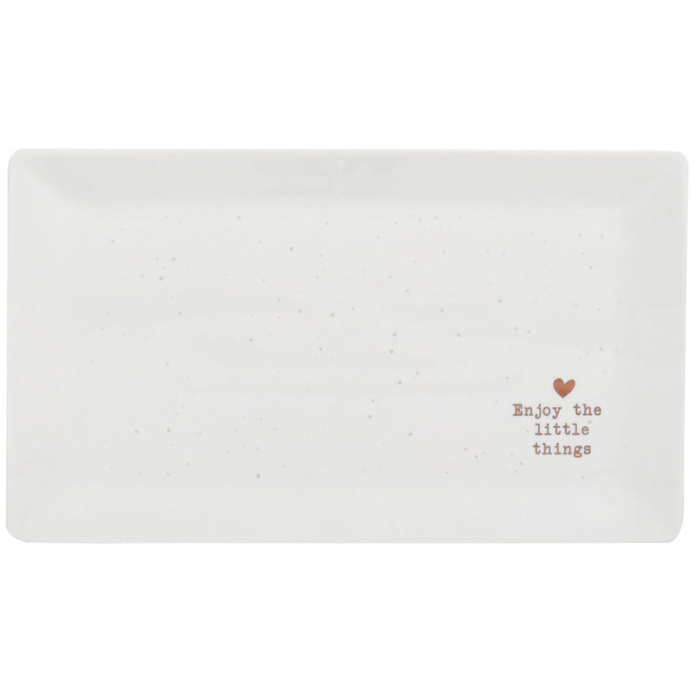 Gold Heart Rectangular Platter - White Image 1