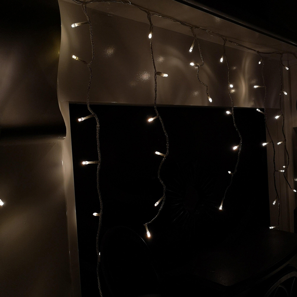Premier 720 Warm White LED Clear Cable Snowing Icicle Light 17.8m Image 5