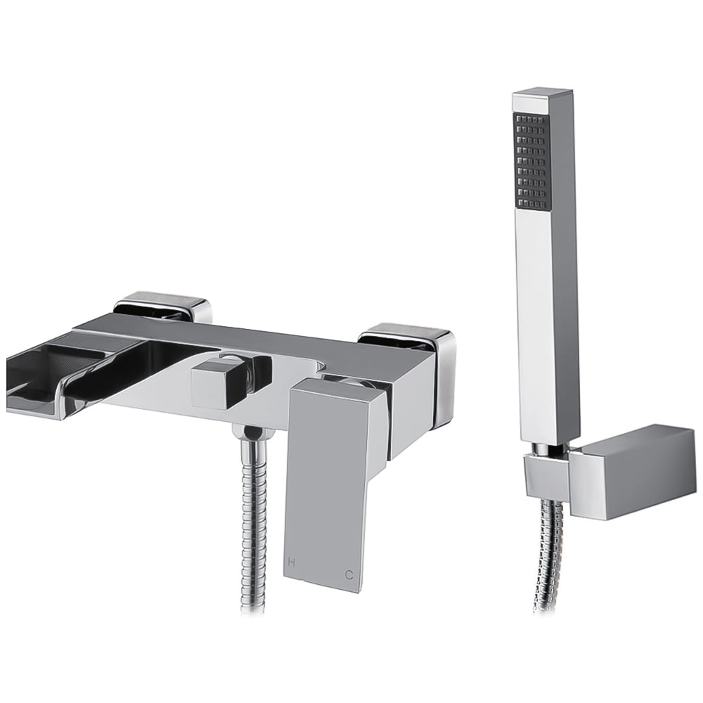 Nes Home Nova Waterfall Chrome Square Bath Shower Mixer Tap Image 1