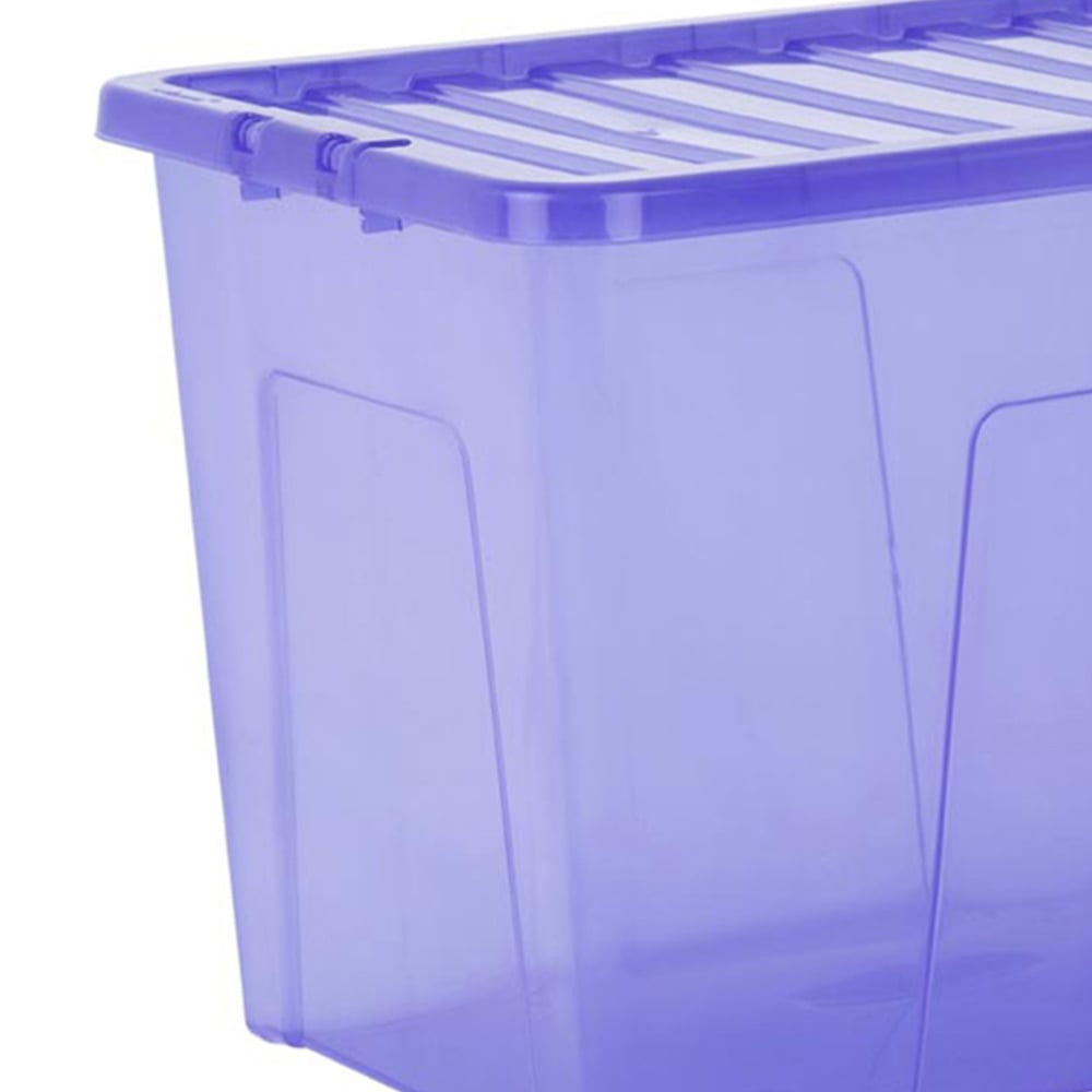 Wham 80L Blue Crystal Storage Box with Lid 4 Pack Image 4