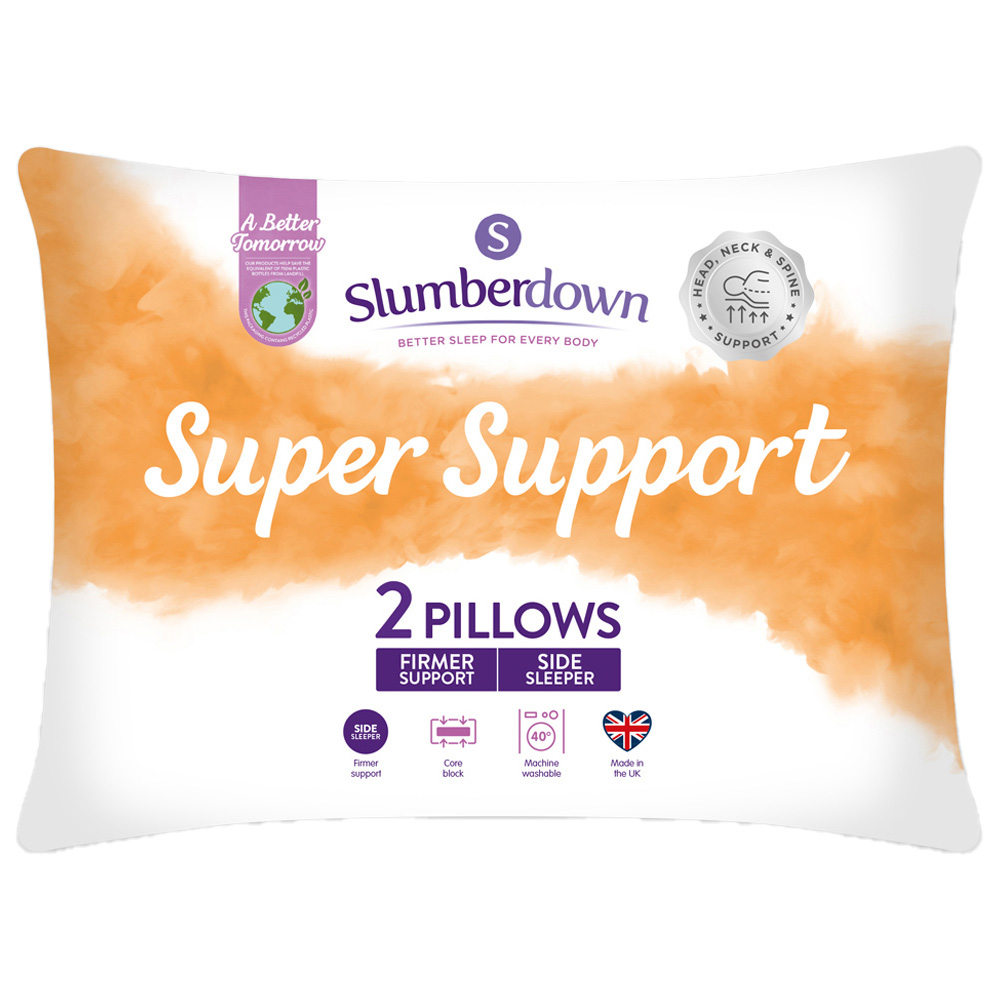 Slumberdown White Super Support Pillow 2 Pack Image 1